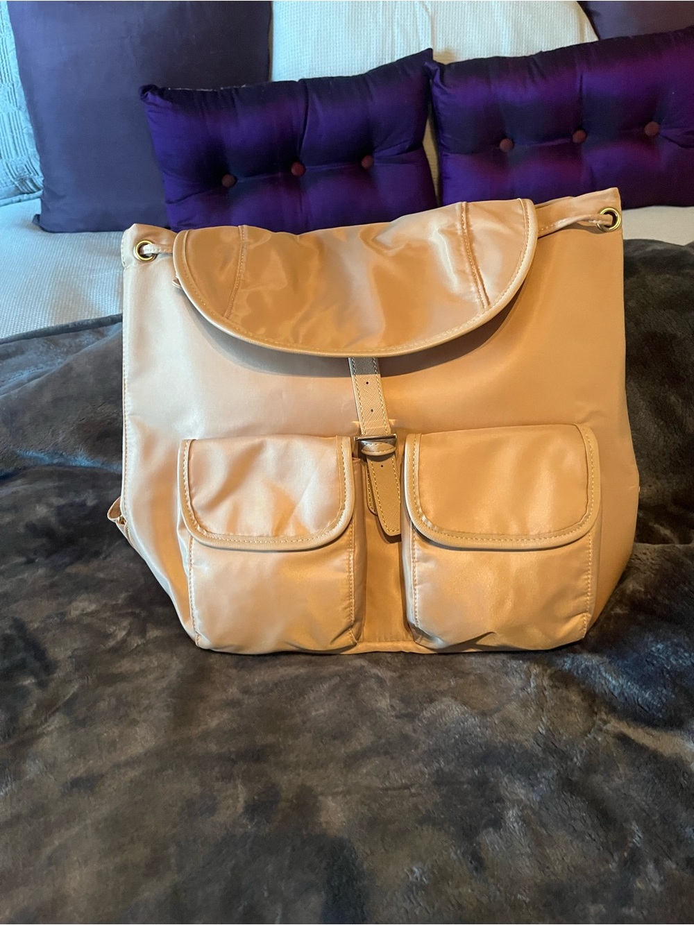 Year of Ours Neutral Beige Women's Backpack Tote - Casual Everyday Bag